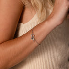 Cross & Heart Charm Bracelet Silver 18K Gold Plated