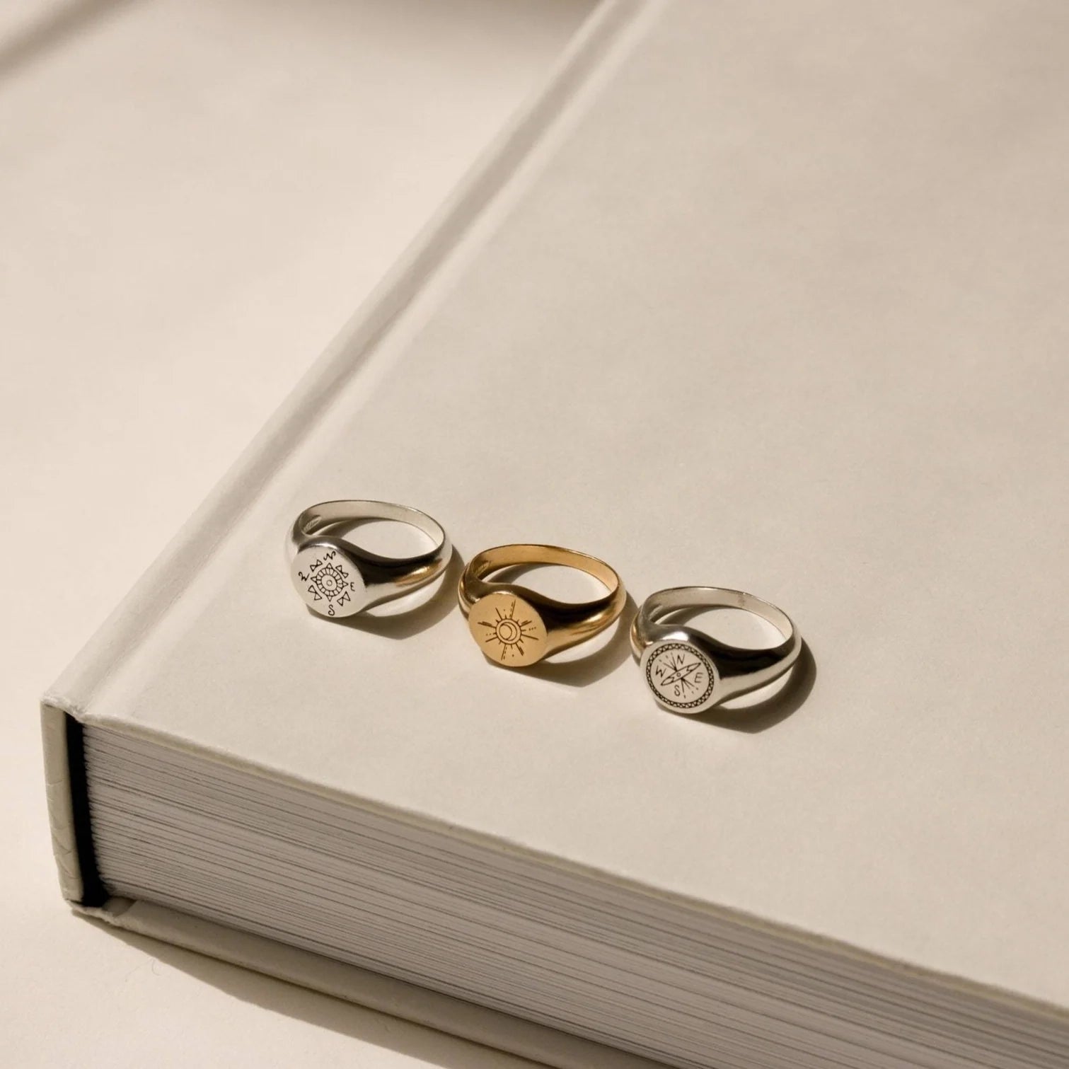 Wanderlust Signet Ring Silver 18K Gold Plated