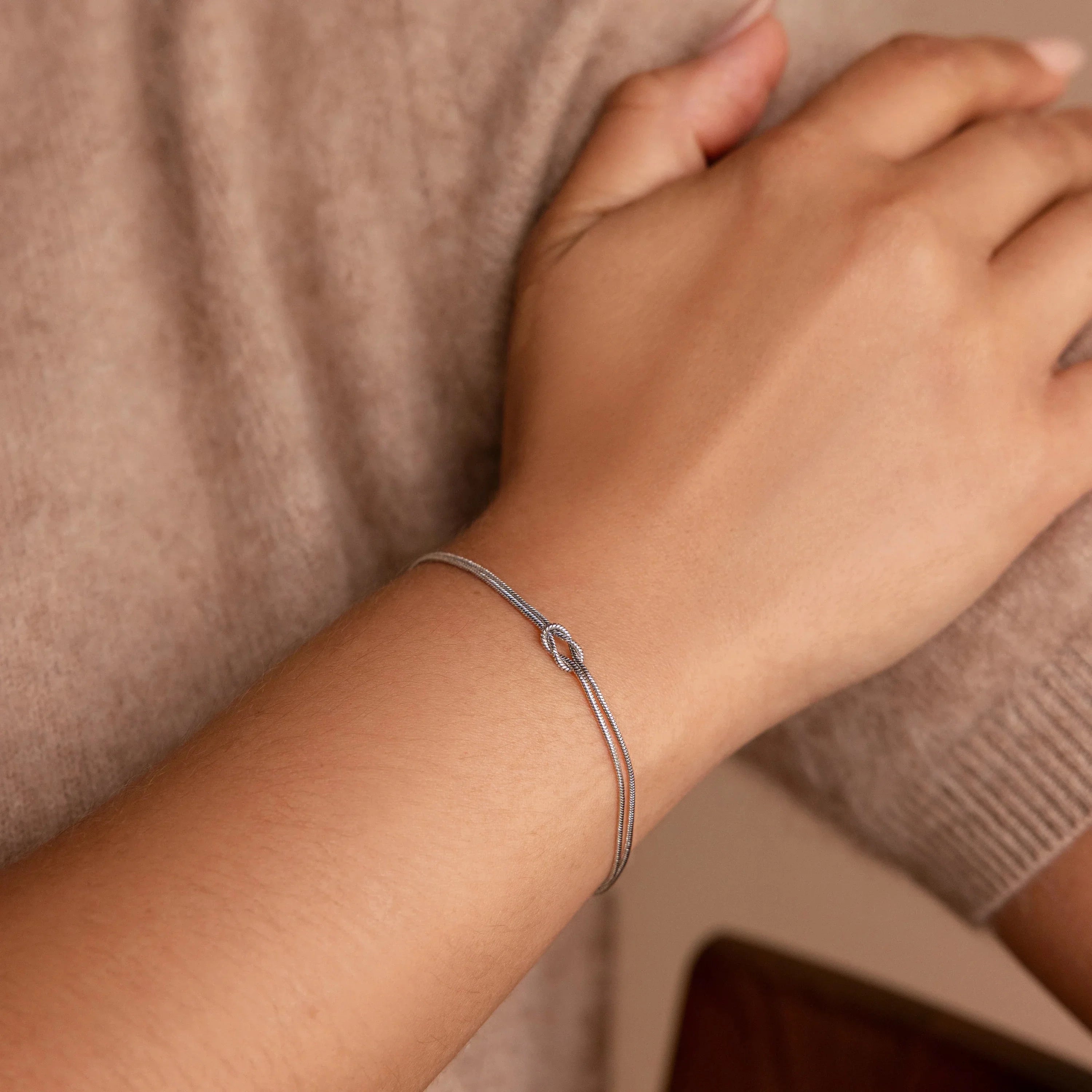 Love Knot Bracelet Silver 18K Gold Plated
