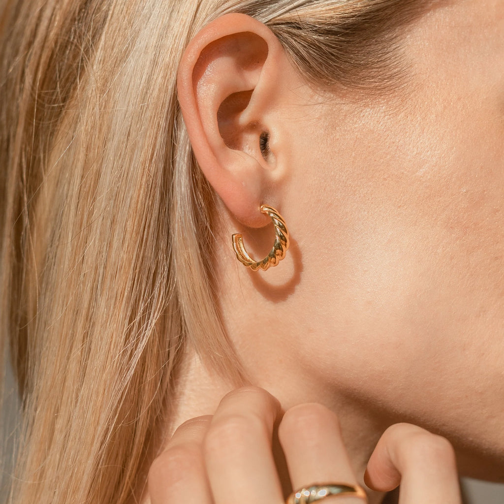 Croissant Hoops Silver 18K Gold Plated