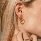 Croissant Hoops Silver 18K Gold Plated