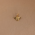 Diamond Honeybee Charm Silver 18K Gold Plated
