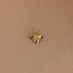 Diamond Honeybee Charm Silver 18K Gold Plated