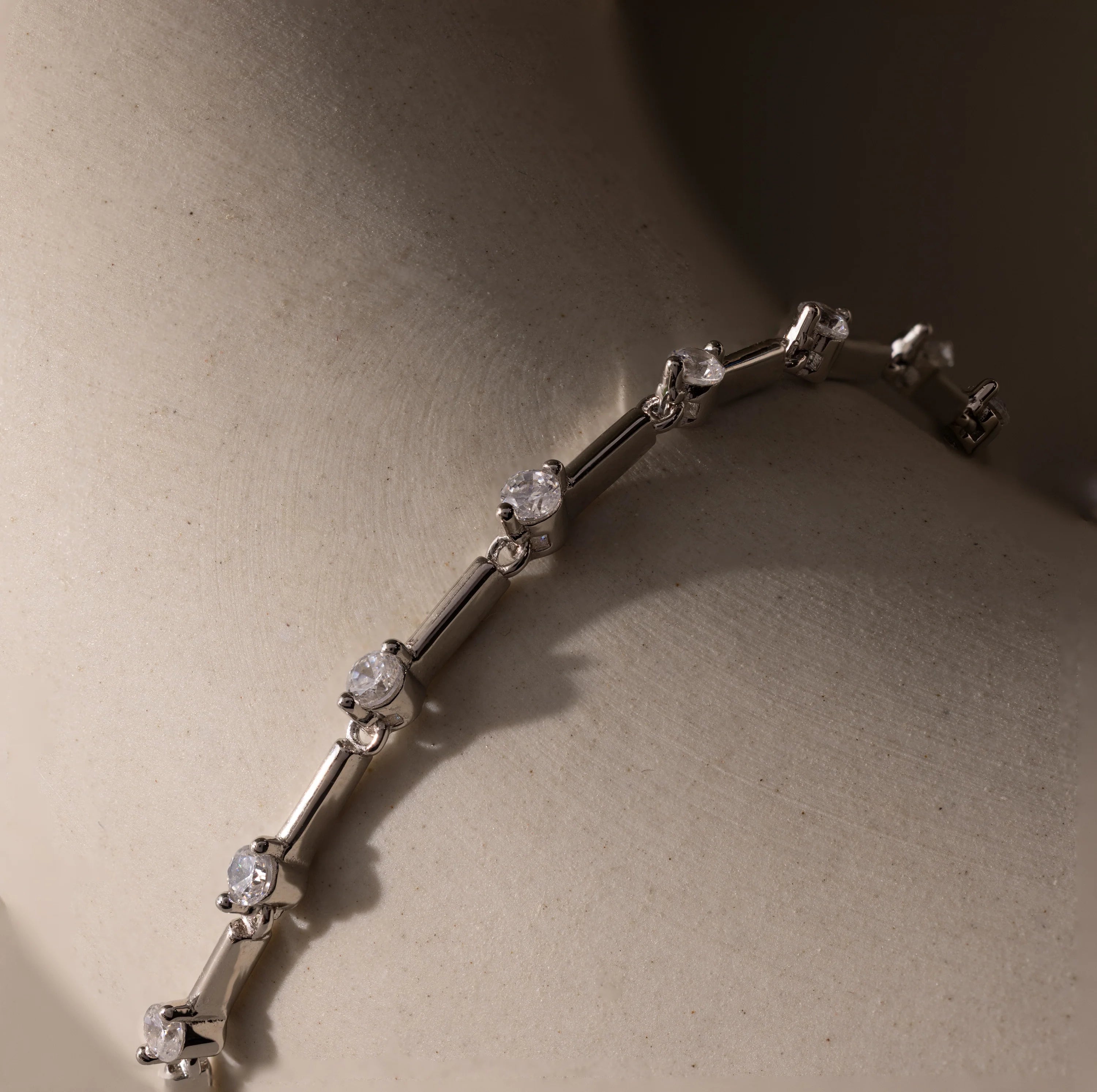 Sprinkle Diamond Tennis Bracelet Silver 18K Gold Plated