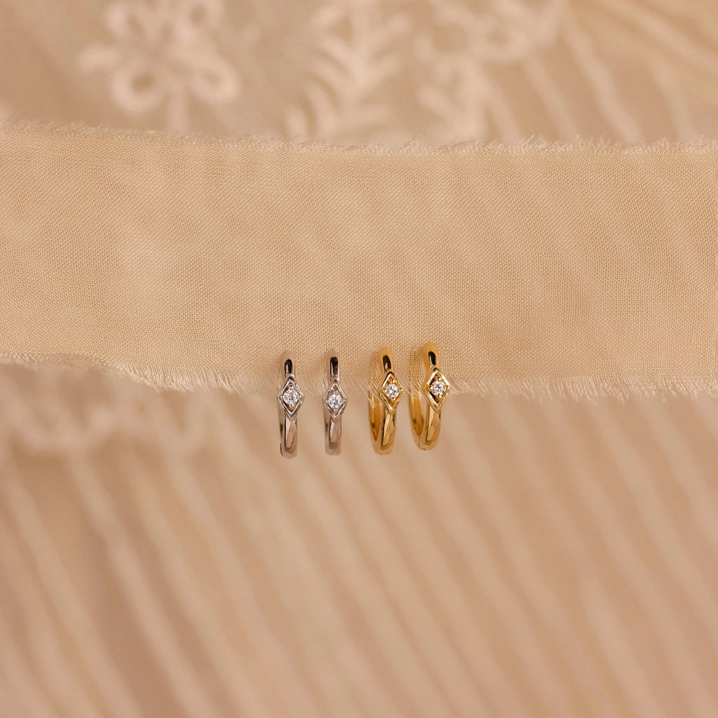 Ericka Diamond Hoops Silver 18K Gold Plated
