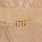 Ericka Diamond Hoops Silver 18K Gold Plated