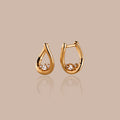 Diamond Teardrop Hoops Silver 18K Gold Plated
