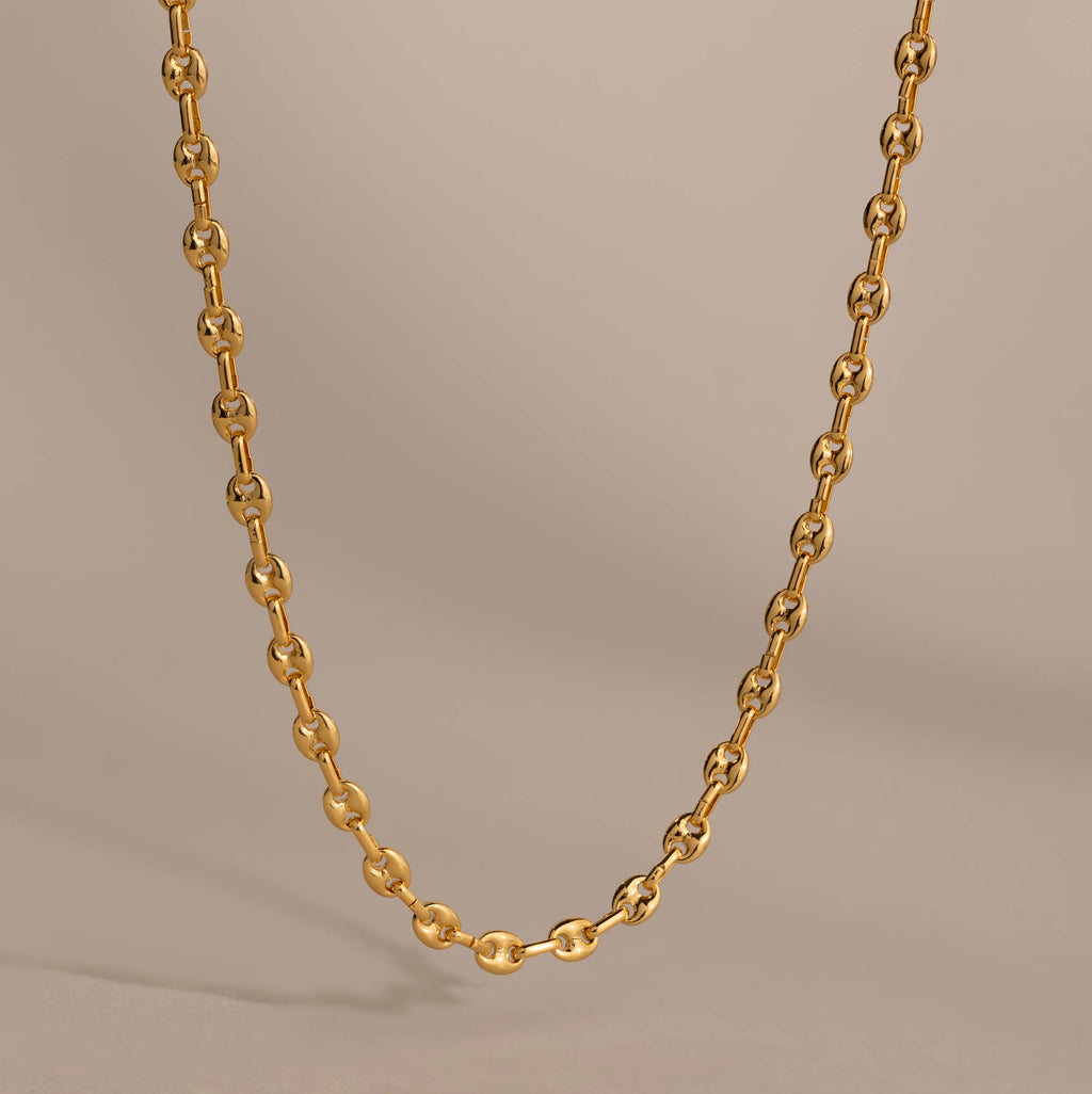 Mini Mariner Chain Necklace Silver 18K Gold Plated