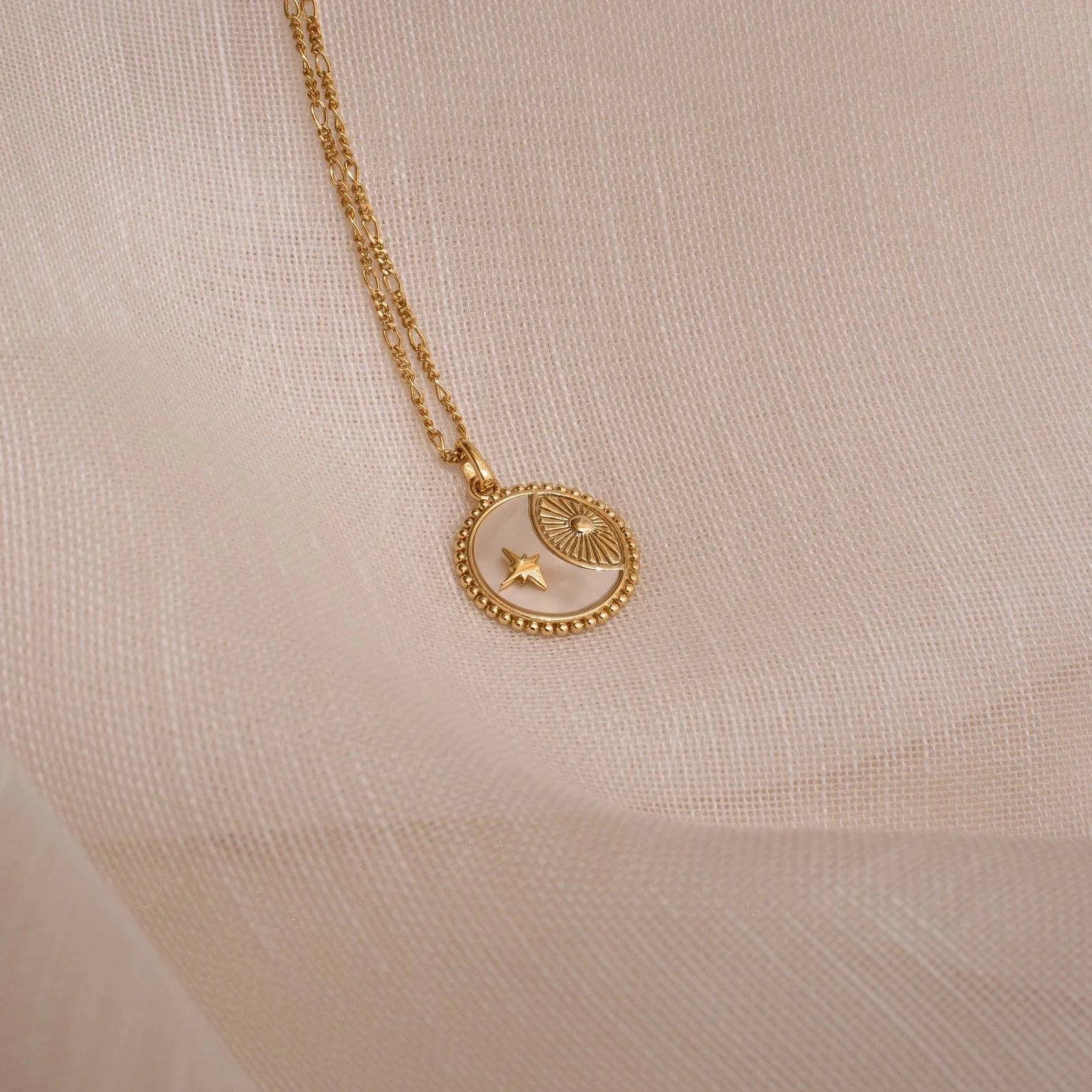 Gabi Coin Necklace Silver 18K Gold Plated