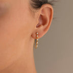 Diamond Chain Drop Earrings Silver 18K Gold Plated