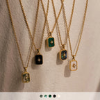 North Star Gemstone Necklace Silver 18K Gold Plated