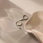 Opal Marquise Huggies Silver 18K Gold Plated