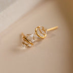 Herkimer Diamond Earrings Silver 18K Gold Plated