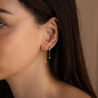 Starburst Drop Studs Silver 18K Gold Plated