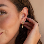 Ombre Opal Huggies Silver 18K Gold Plated
