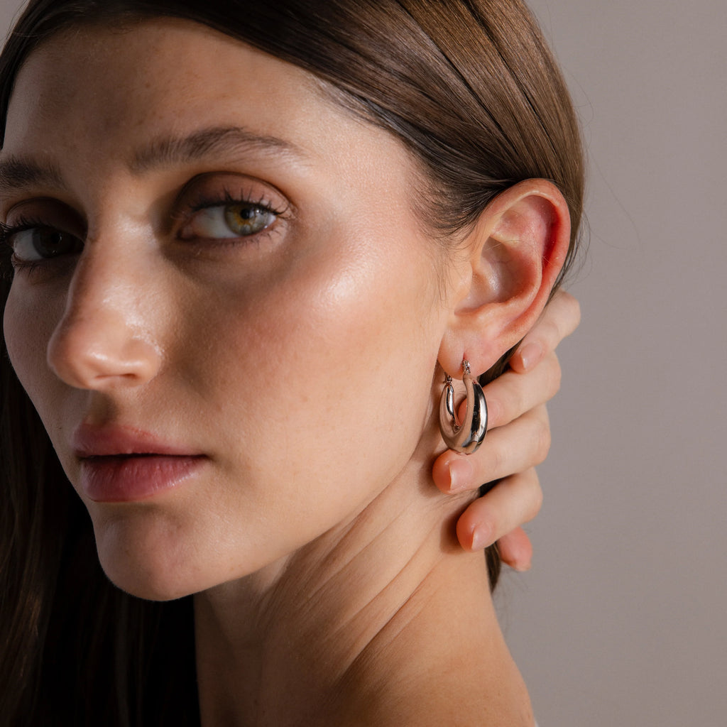 Sculpted Hoops Silver 18K Gold Plated