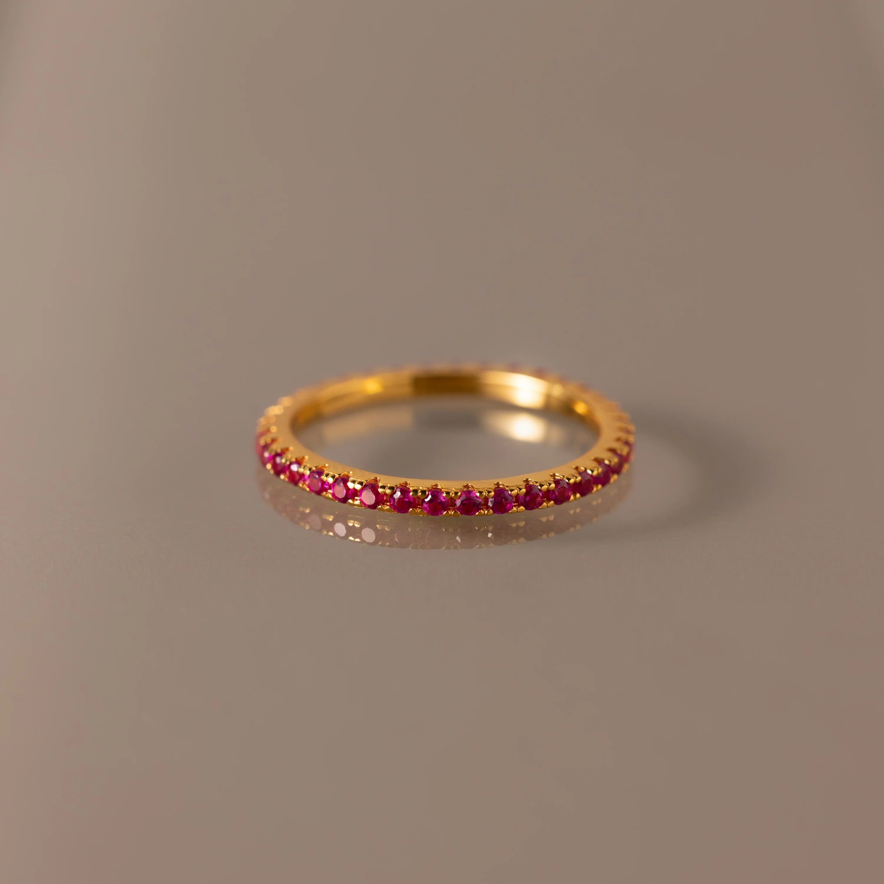 Endless Eternity Ruby Ring Silver 18K Gold Plated
