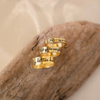 Handwriting Band Silver 18K Gold Plated