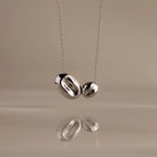 Duo Pebble Necklace Silver 18K Gold Plated