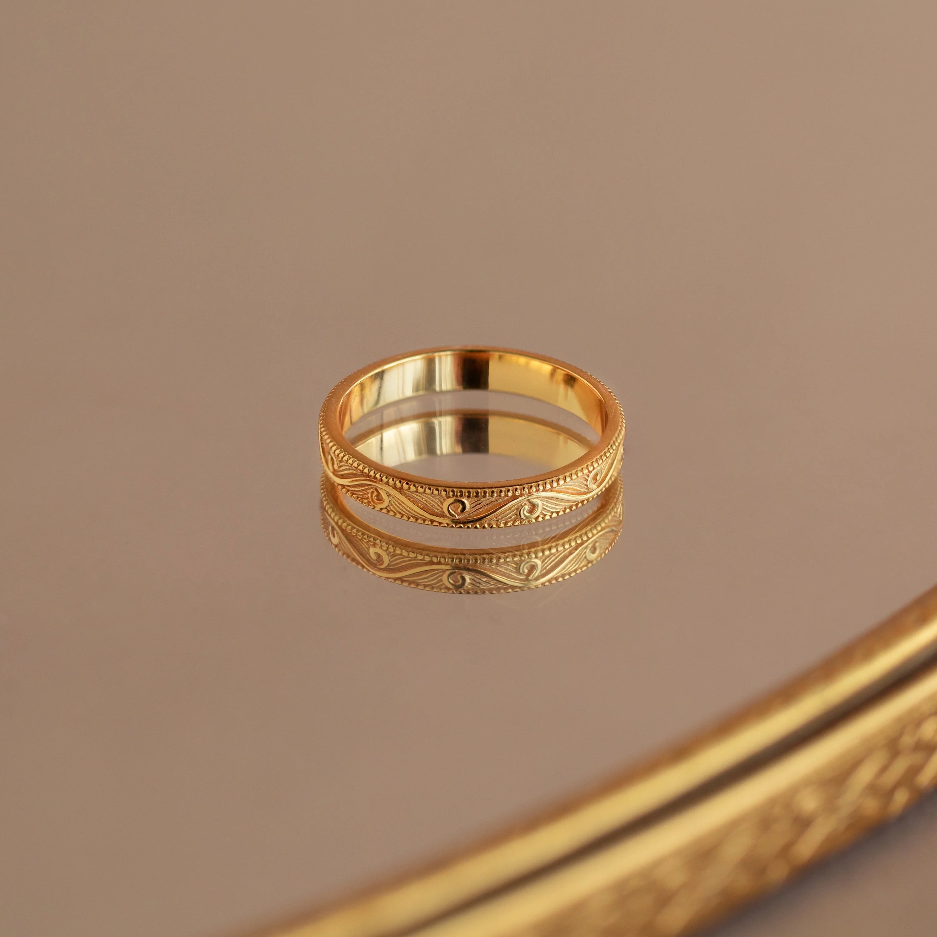 Filigree Ring Silver 18K Gold Plated