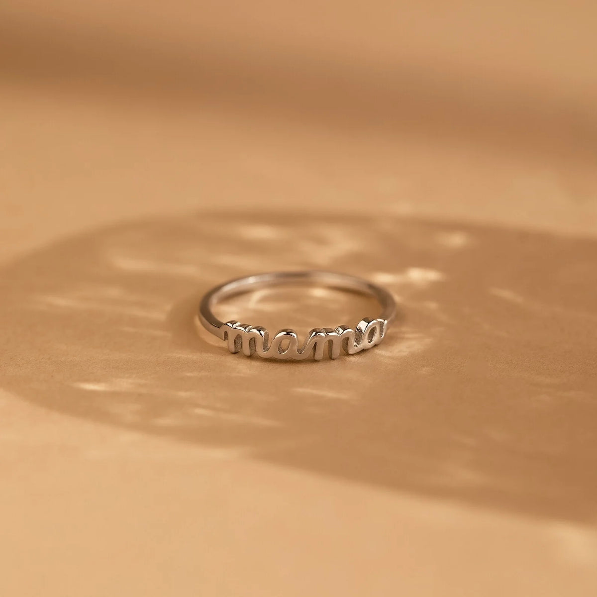 Dainty Mama Ring Silver 18K Gold Plated
