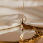 Pearl Hummingbird Necklace Silver 18K Gold Plated