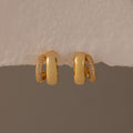 Diamond Duo Pave Dome Studs Silver 18K Gold Plated
