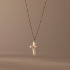 Baroque Pearl Cross Necklace Silver 18K Gold Plated