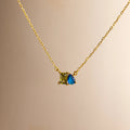 Toi et Moi Birthstone Necklace Silver 18K Gold Plated