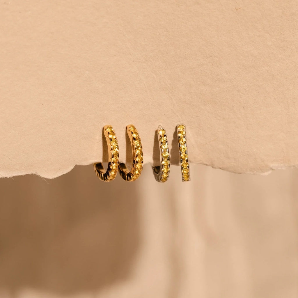 Radiate Sunshine with Our Citrine Huggie Earrings