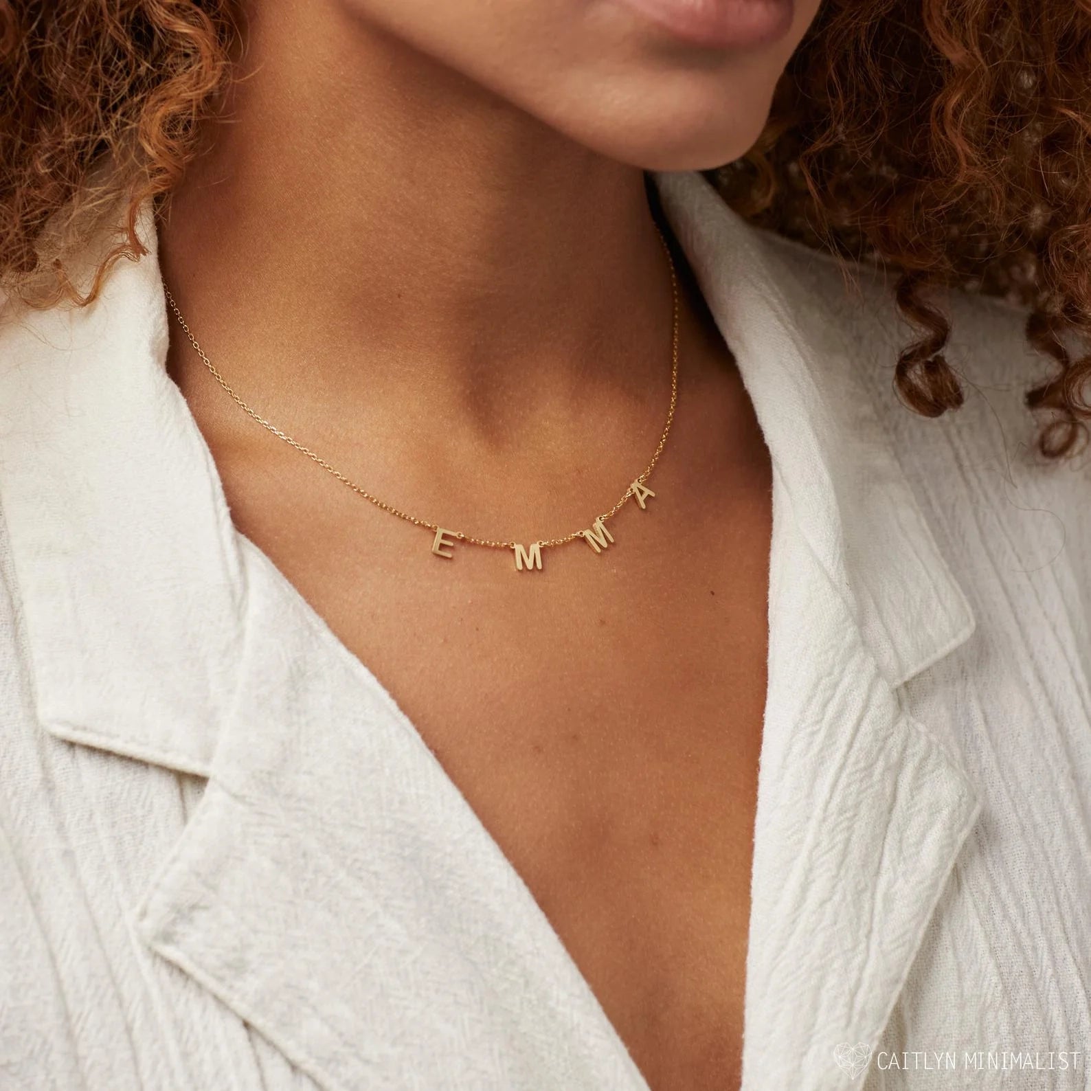 Custom Letter Necklace Silver 18K Gold Plated