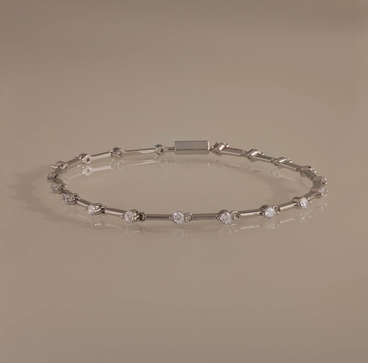 Sprinkle Diamond Tennis Bracelet Silver 18K Gold Plated