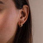 Oval Duo Hoops Silver 18K Gold Plated