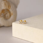 Butterfly Diamond Flatback Studs Silver 18K Gold Plated