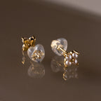 Heart & Flower Earring Backs  Silver 18K Gold Plated