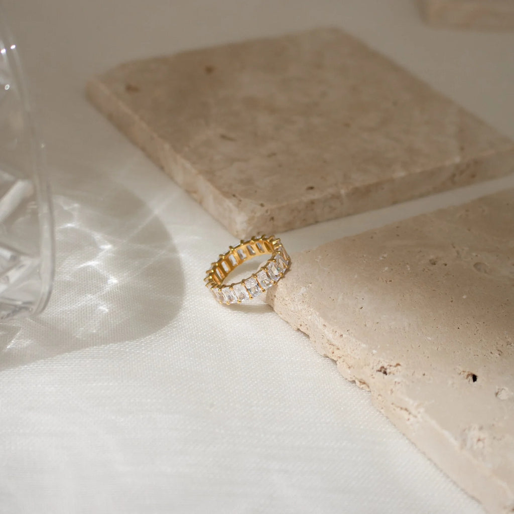 Diamond Colette Eternity Ring Silver 18K Gold Plated
