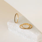 Black Diamond Eternity Band Silver 18K Gold Plated