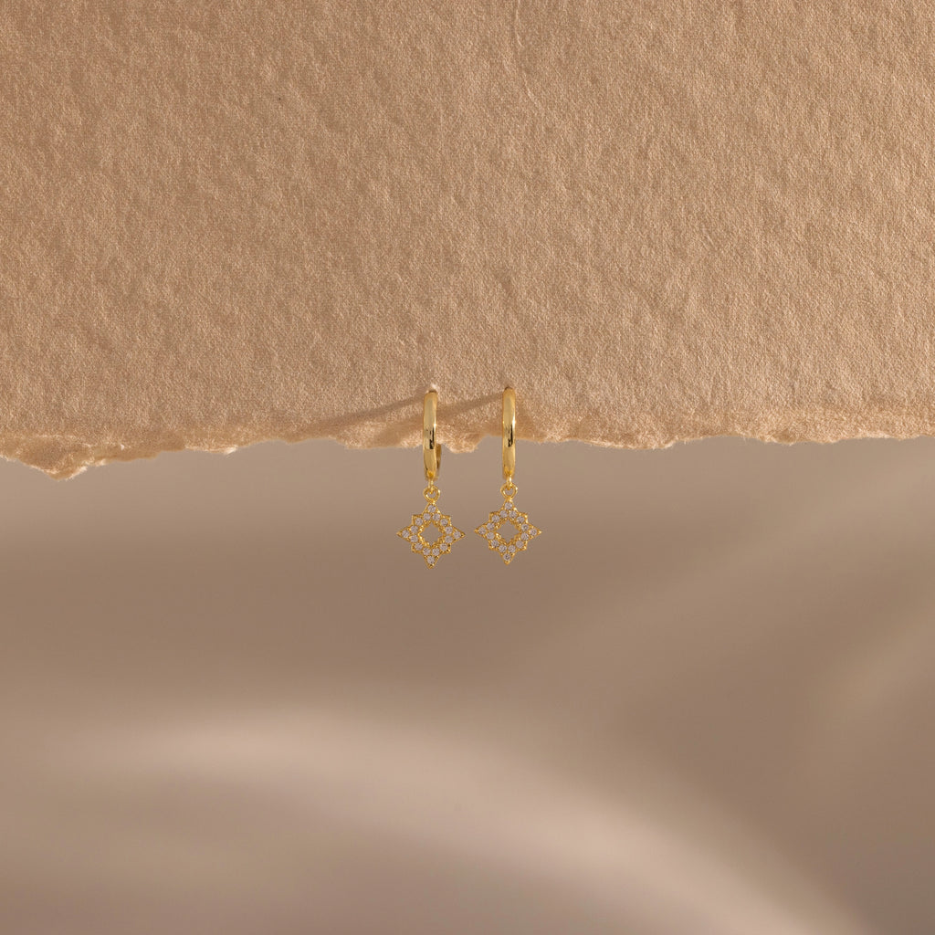 Twilight Star Hoops Silver 18K Gold Plated