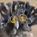 Spiral Swirl Hoops Silver 18K Gold Plated