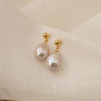 Baroque Pearl Earrings Silver 18K Gold Plated