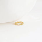 Curb Chain Ring Silver 18K Gold Plated