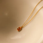 North Star Garnet Necklace Silver 18K Gold Plated