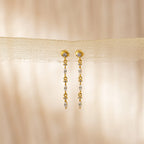 Marquise Diamond Drop Earrings Silver 18K Gold Plated