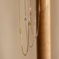 Duo Initial Necklace in Box Chain Silver 18K Gold Plated