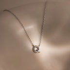 Dainty Bubble Letter Necklace Silver 18K Gold Plated
