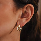 Eclipse Dome Studs Silver 18K Gold Plated