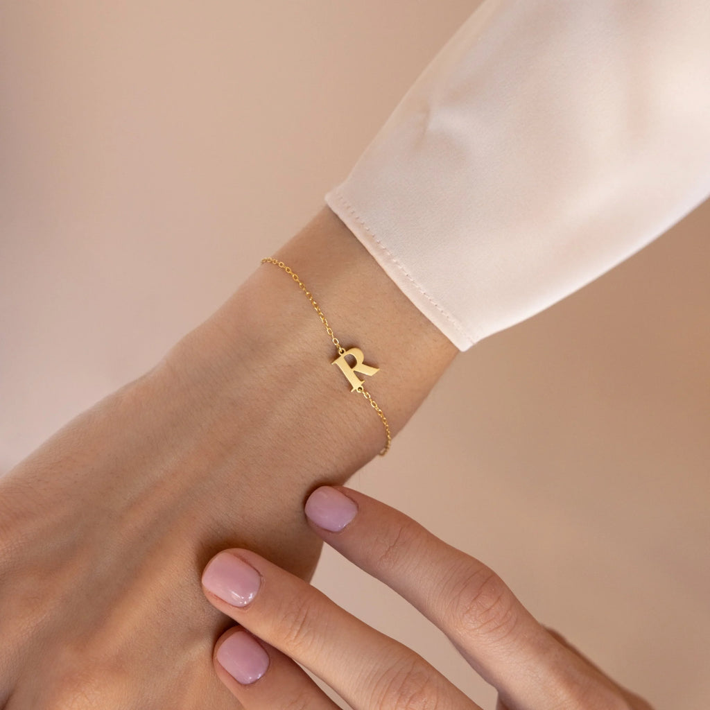 Newsletter Initial Bracelet Silver 18K Gold Plated