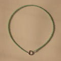 Beaded Jade Charm Necklace Silver 18K Gold Plated
