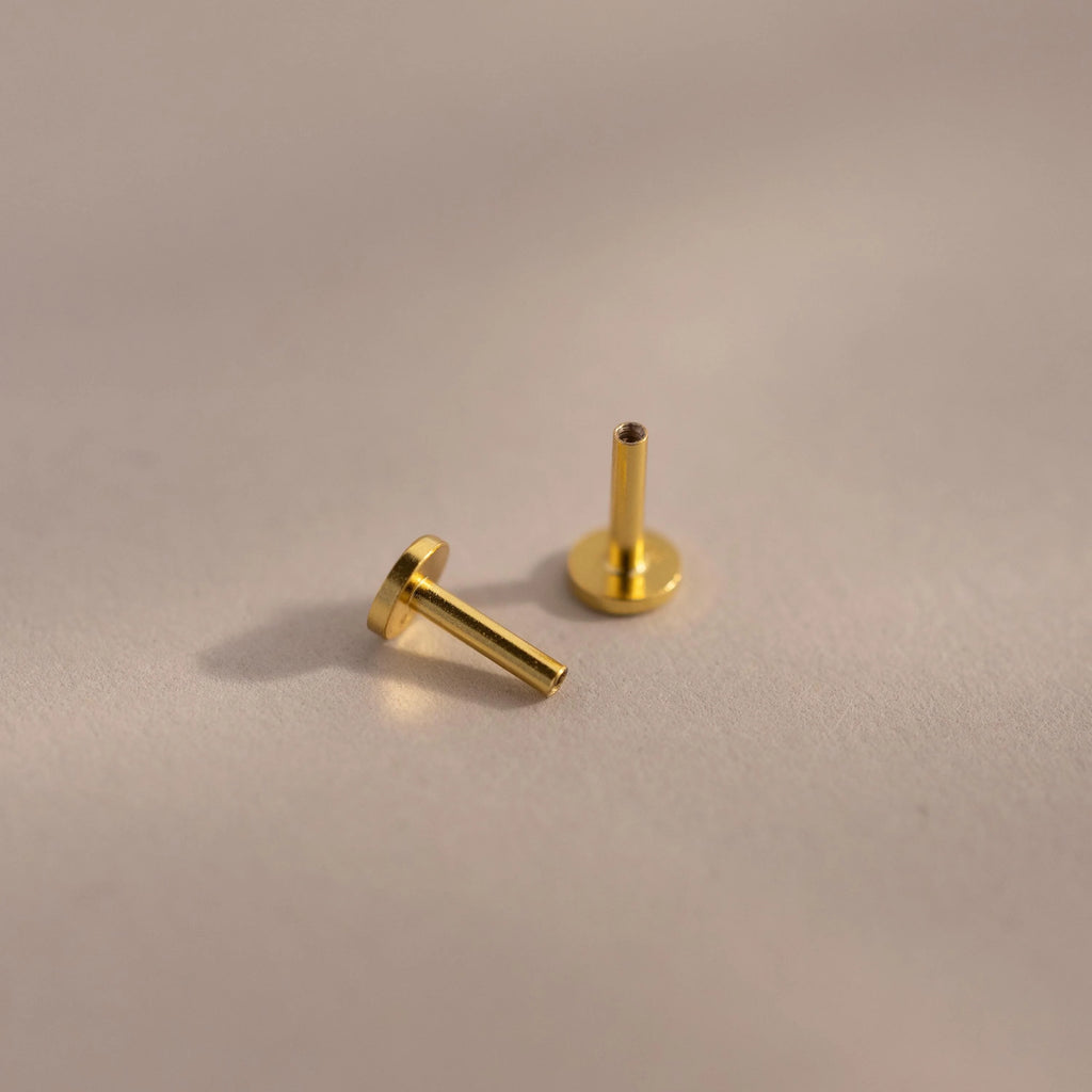 Flatback Post Set   Silver 18K Gold Plated