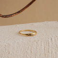 Skinny Birth Flower Ring Silver 18K Gold Plated